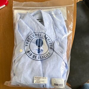 Frescobol Carioca Men's Light Blue Casual Button Down Shirt